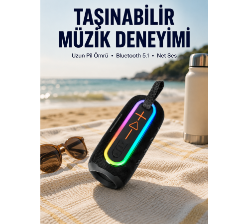 Taşınabilir Bluetooth Hoparlör Kırmızı IP67 Su Geçirmez Yeni Nesil