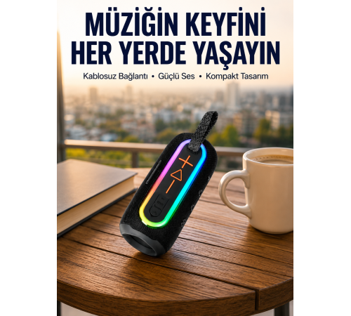 Yüksek Ses Kaliteli Kablosuz Hoparlör LED Işıklı Yeni Nesil