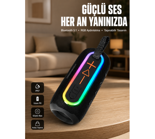 Uzun Pil Ömürlü Bluetooth 5.1 Hoparlör Yeni Nesil