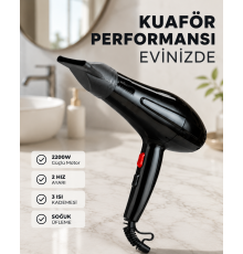 2200W Saç Kurutma Makinesi Soğuk ve Sıcak Üfleme Fonksiyonlu