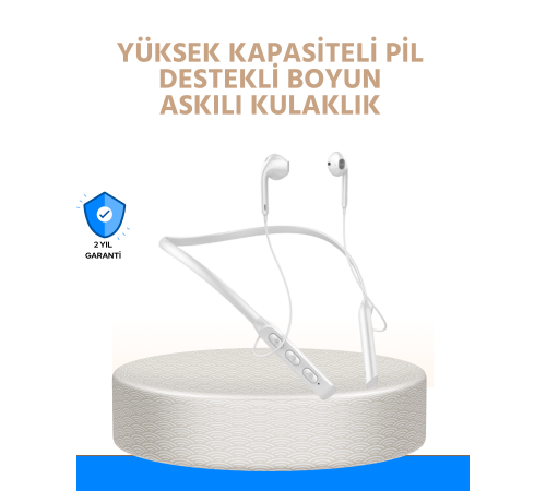 100 Saat Pil Ömrü Boyun Askılı Bluetooth Kablosuz Kulaklık