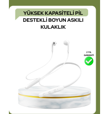 100 Saat Pil Ömrü Boyun Askılı Bluetooth Kablosuz Kulaklık