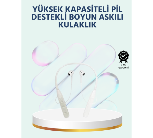 100 Saat Pil Ömrü Boyun Askılı Bluetooth Kablosuz Kulaklık