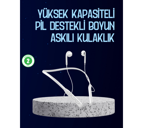 USB Şarjlı Uzun Ömürlü Boyun Askılı Bluetooth Kulaklık
