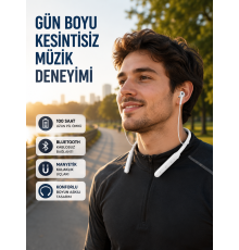 Uzun Süre Dayanıklı Manyetik Başlıklı Bluetooth Kulaklık
