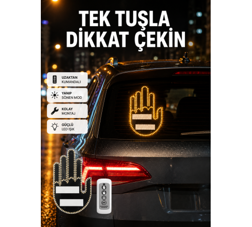 Suya Dayanıklı LED El Park Uyarı Cihazı Uzaktan Kumandalı 2025