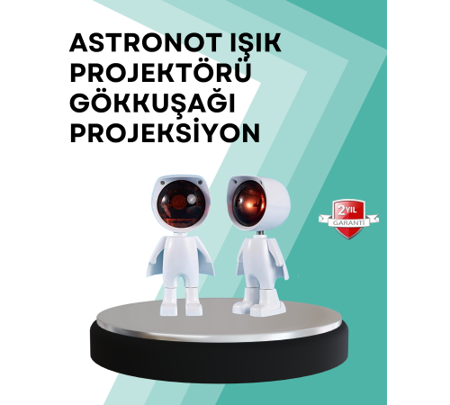 360° Ayarlanabilir Başlıklı Astronot Gece Lambası