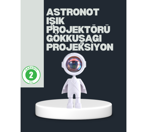 Astronot Tasarımlı Gün Batımı Efektli Şarjlı LED Lamba