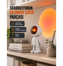 Gün Batımı Efekti Sunan Astronot LED Masa Lambası Yeni Nesil