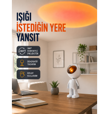 Dekoratif Gün Batımı Işığı – Astronot Figürlü Yeni Nesil