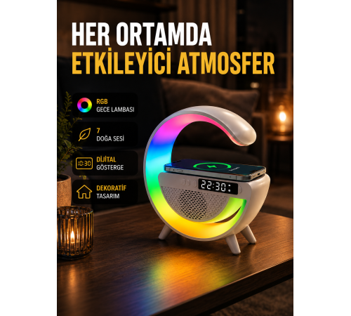 2025 Yeni Seri 15W Kablosuz Şarjlı LED Atmosfer Lambası