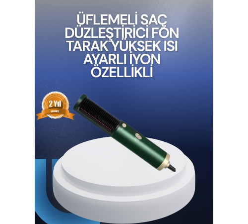 Saç Kurutma, Düzleştirici ve Tarak Tek Cihazda – 3 Kademeli Isı Ayarı