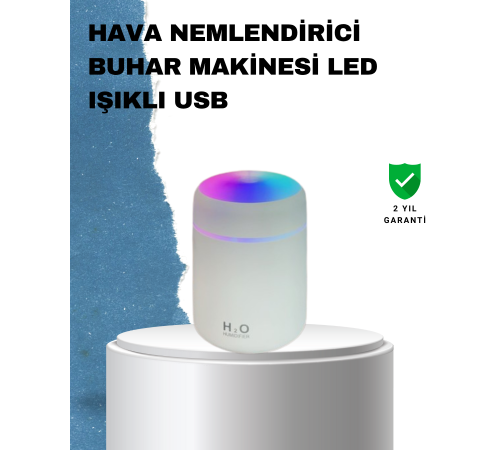 ABS Gövdeli 300ml USB Nemlendirici – Beyaz, Gri, Pembe Renk