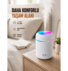 USB Girişli Taşınabilir Mini Nemlendirici 300ml Su Hazneli