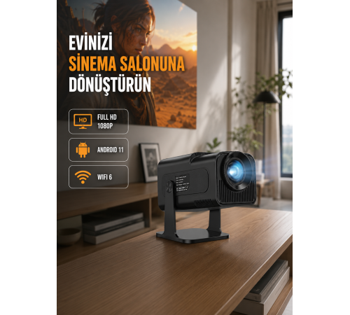 1.5 KG Ağırlığında, 4500 Retro Oyunlu Multimedya Projektör Yeni Nesil