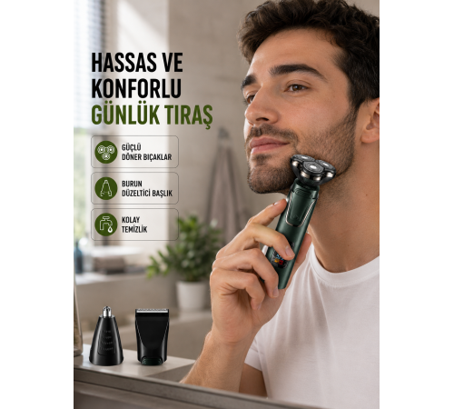 Kablosuz Şarjlı Çok Amaçlı Tıraş Makinesi