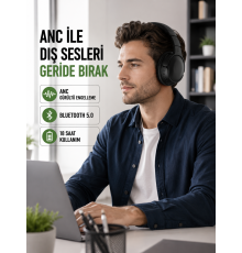 Geniş Frekans Aralıklı Bluetooth Kulak Üstü Kulaklık