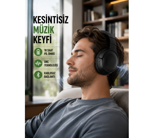 Bluetooth 5.0 Kablosuz Kulaklık-Geniş Alan Kullanım