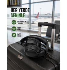 Katlanabilir USB-C Şarjlı Bluetooth Kulaklık