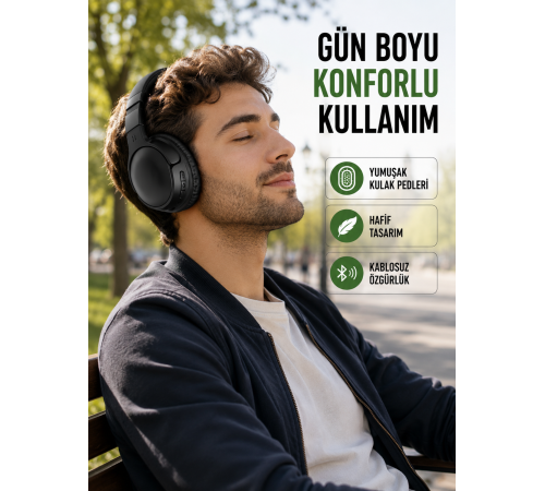 3.2 cm Sürücülü Ergonomik Kablosuz Kulaklık