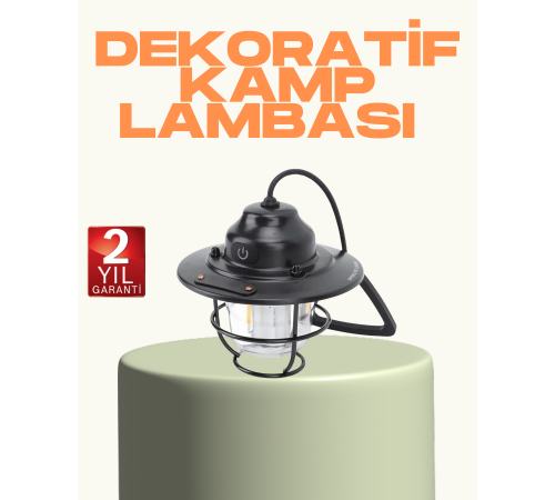 Hafif ve Taşınabilir Retro Tasarım Kamp Lambası