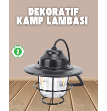 Dekoratif ve Fonksiyonel Taşınabilir Kamp Gece Lambası
