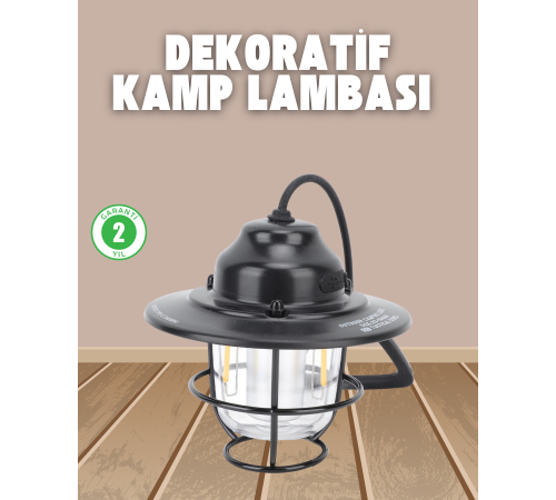 Dekoratif ve Fonksiyonel Taşınabilir Kamp Gece Lambası