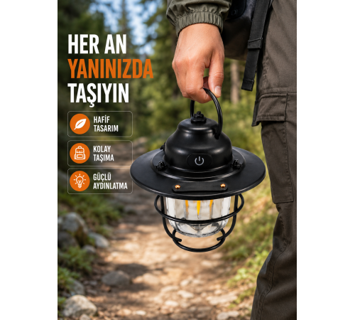 Çam Kozalağı Şekilli Retro Kamp Gece Lambası