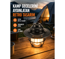 Dekoratif ve Fonksiyonel Taşınabilir Kamp Gece Lambası