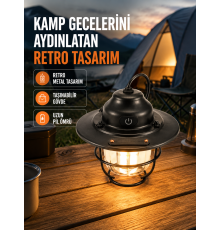 Dekoratif ve Fonksiyonel Taşınabilir Kamp Gece Lambası