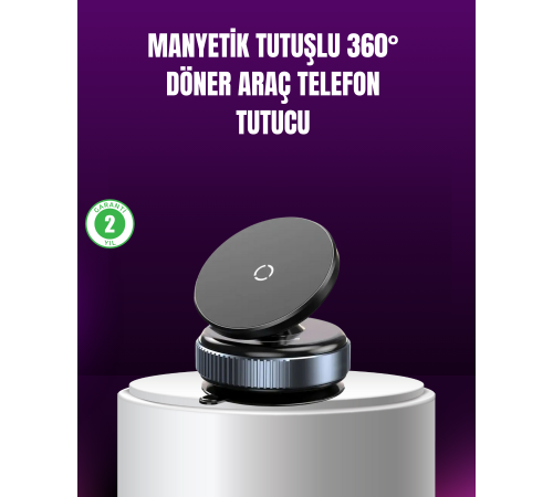 Araç İçi Manyetik Telefon Tutucu 360° Döner Vakumlu Stand