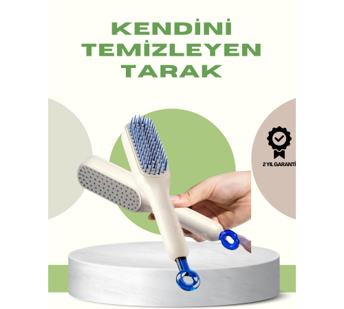 Kendi Kendini Temizleyen Saç Tarağı – Anti-Statik, Silikon Uçlu, ABS Malzeme, 22x4 cm