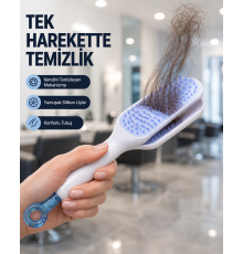 Kendi Kendini Temizleyen Saç Tarağı – Anti-Statik, Silikon Uçlu, ABS Malzeme, 22x4 cm