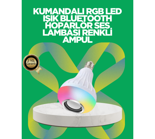 Bluetooth Hoparlörlü LED Ampul – 12W Enerji Tasarruflu