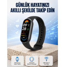 TPU ve Silikon Kordonlu Akıllı Bileklik – 20 Gün Bekleme Süresi Yeni Nesil