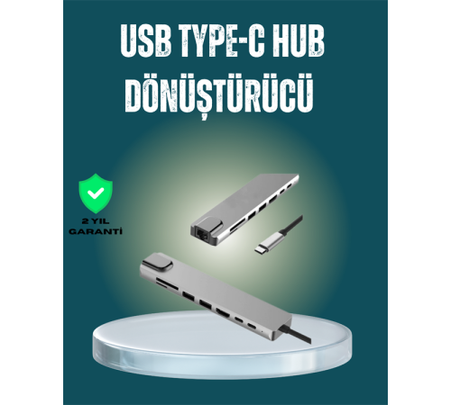 Alüminyum Gövdeli Type‑C HDMI & Ethernet Adaptör – Tak & Çalıştır