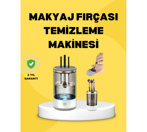 Otomatik Makyaj Fırçası Temizleyici Sonik Teknoloji USB Şarjlı