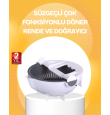 5 Fonksiyonlu Döner Süzgeçli Rende ve Dilimleyici Aparat