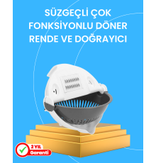 Çok Fonksiyonlu Dilimleyici ve Süzgeçli Mutfak Aparatı