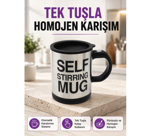 Toz İçecekler İçin Hızlı Karıştırma Özellikli Termos Kupa