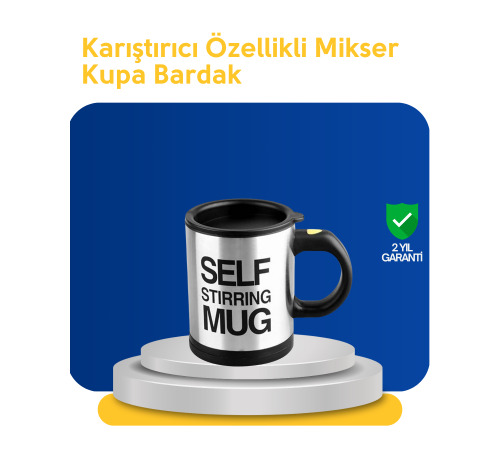 Pratik ve Dayanıklı Termos Kupa | Tek Tuşla Otomatik Karıştırma