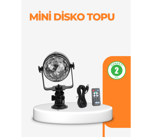 3 Renk 7 Mod Döner Disko Topu Işık