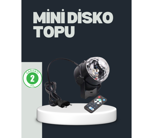 RGB LED Disko Küresi 7 Modlu Uzaktan Kumandalı