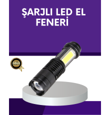 Şarjlı Mini LED El Feneri 2000 Lümen Su Geçirmez