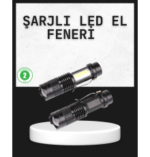 Odak Ayarlı 2000 Lümen Şarjlı LED El Feneri