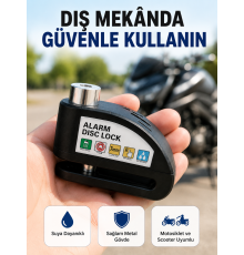 Disk Fren Kilidi Alarmlı Anti Hırsızlık Motosiklet Scooter Bisiklet Yeni Nesil