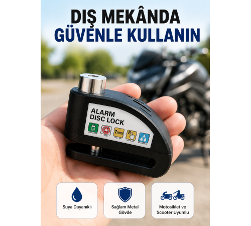 Disk Fren Kilidi Alarmlı Anti Hırsızlık Motosiklet Scooter Bisiklet Yeni Nesil