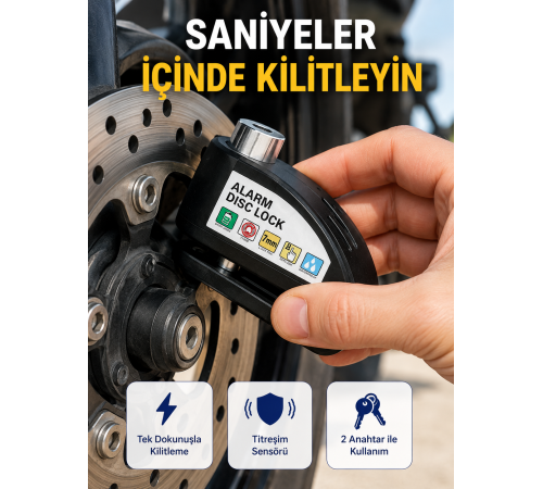 110 dB Alarm Disk Kilidi Motosiklet Scooter Bisiklet Güvenlik Yeni Nesil