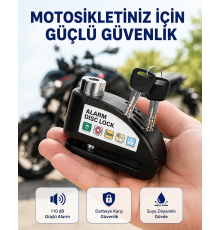 Taşınabilir Alarm Disk Kilidi Motosiklet Scooter Bisiklet Güvenlik Yeni Nesil