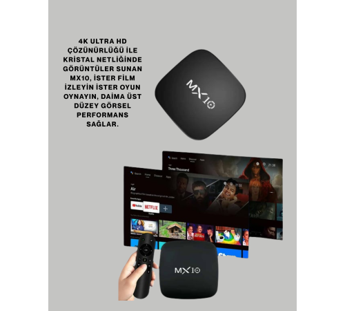 4K UHD Android Medya Oynatıcı 8 GB Hafıza 2 GB RAM Wi-Fi Destekli